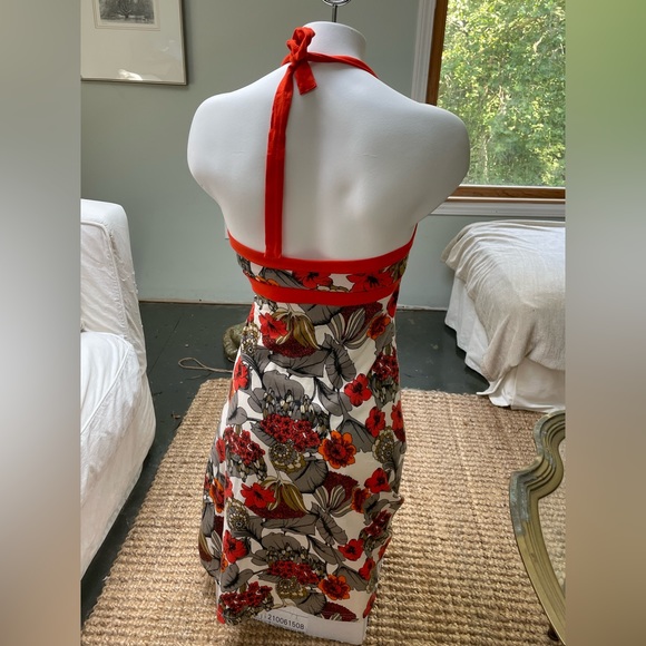 Patagonia lliana Orange Floral Halter Dress Size Small - Picture 4 of 8